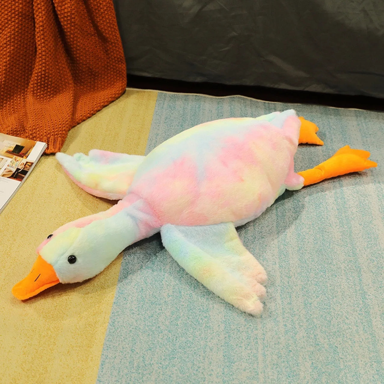 50cm Soft Colorful Duck Plush Toy for Cats or Dogs Relax Pet Companion Anxiety-Relieving Dog Buddy Energy Release Gift for Pets