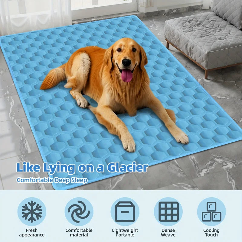 Dog Cooling Mat Summer Washable Portable Pet Coolings Pad for Dogs Cat Ice Silk Blanket Sofa Breathable Sleeping Mat