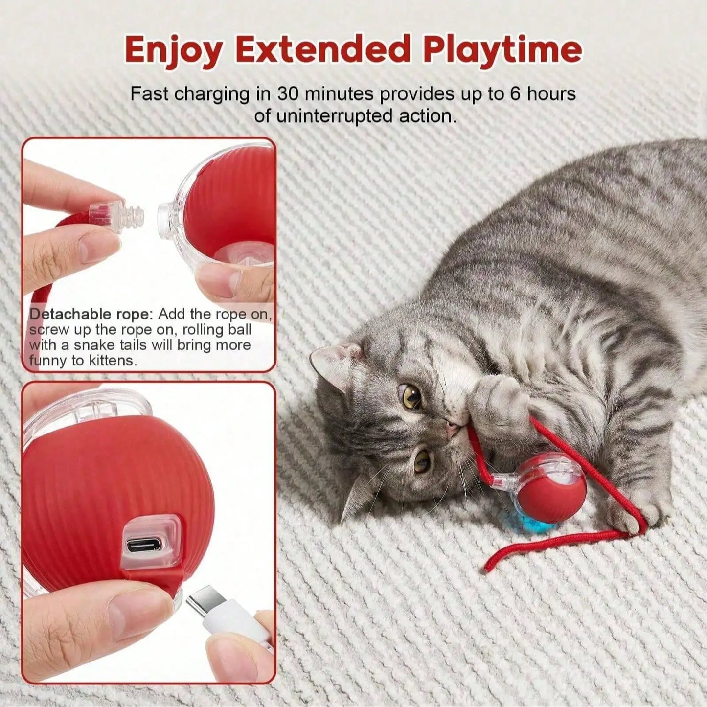 1pc Unpredictable Interactive Gravity Ball Automatic Electronic Cat Toy, Suitable For Play And Entertainment, Random Color