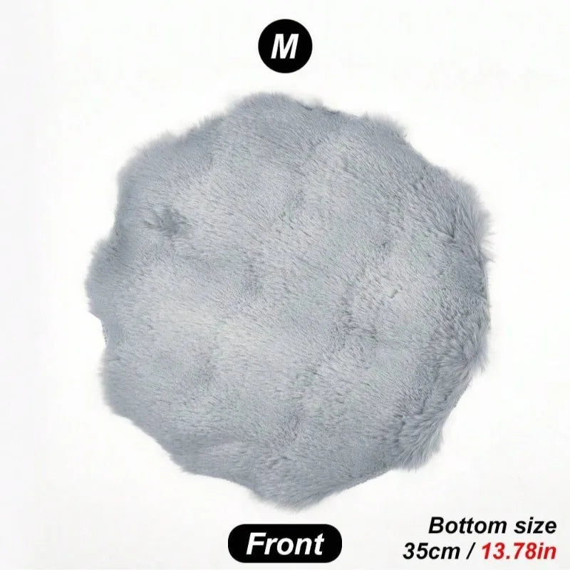 Winter Plush Cat Bed Mat Round Pet Bed for Cats Small Dogs Fleece Pet Sleeping Mat Kitten Puppy Nest Pet Cushion Cat Accessories