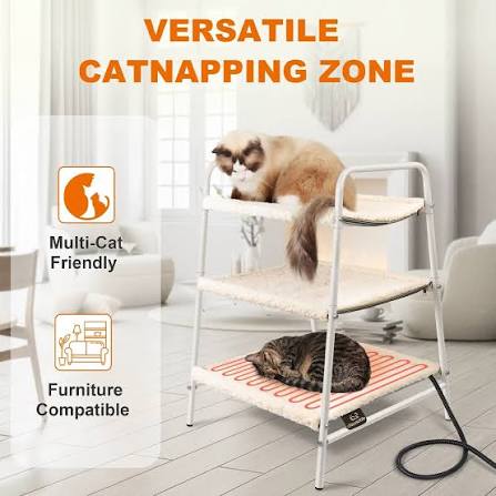 Heated Cat Tower Bed