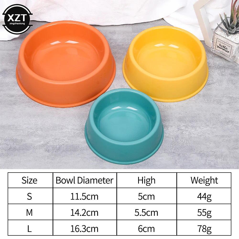 High Quality Solid Color Pet Bowls Candy-Colored Lightweight Plastic Single Bowl Small Dog Cat Pet Bowl Pet Feeding Water Tools