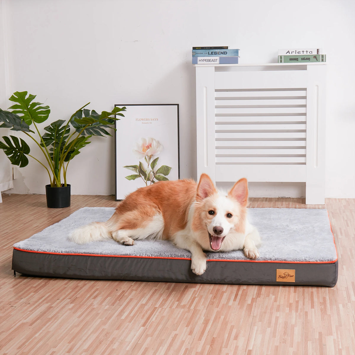 Large Orthopedic Dog Bed Kennel Memory Foam Waterproof Pet Bed with Removable Washable Cover Nonskid Bottom Joint Relief