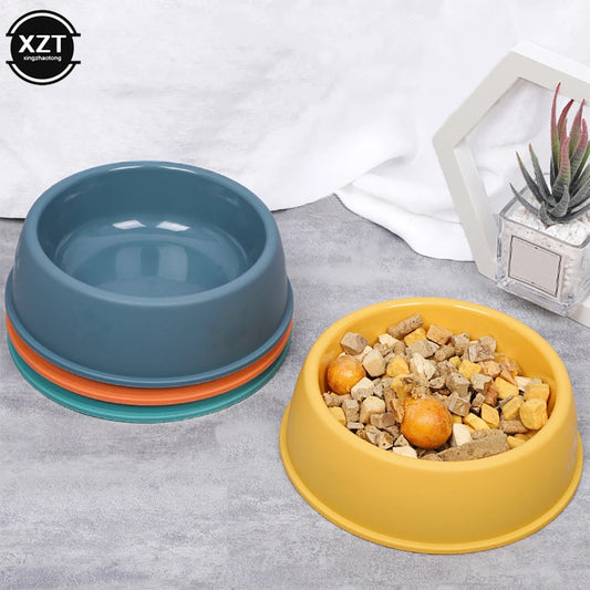 High Quality Solid Color Pet Bowls Candy-Colored Lightweight Plastic Single Bowl Small Dog Cat Pet Bowl Pet Feeding Water Tools