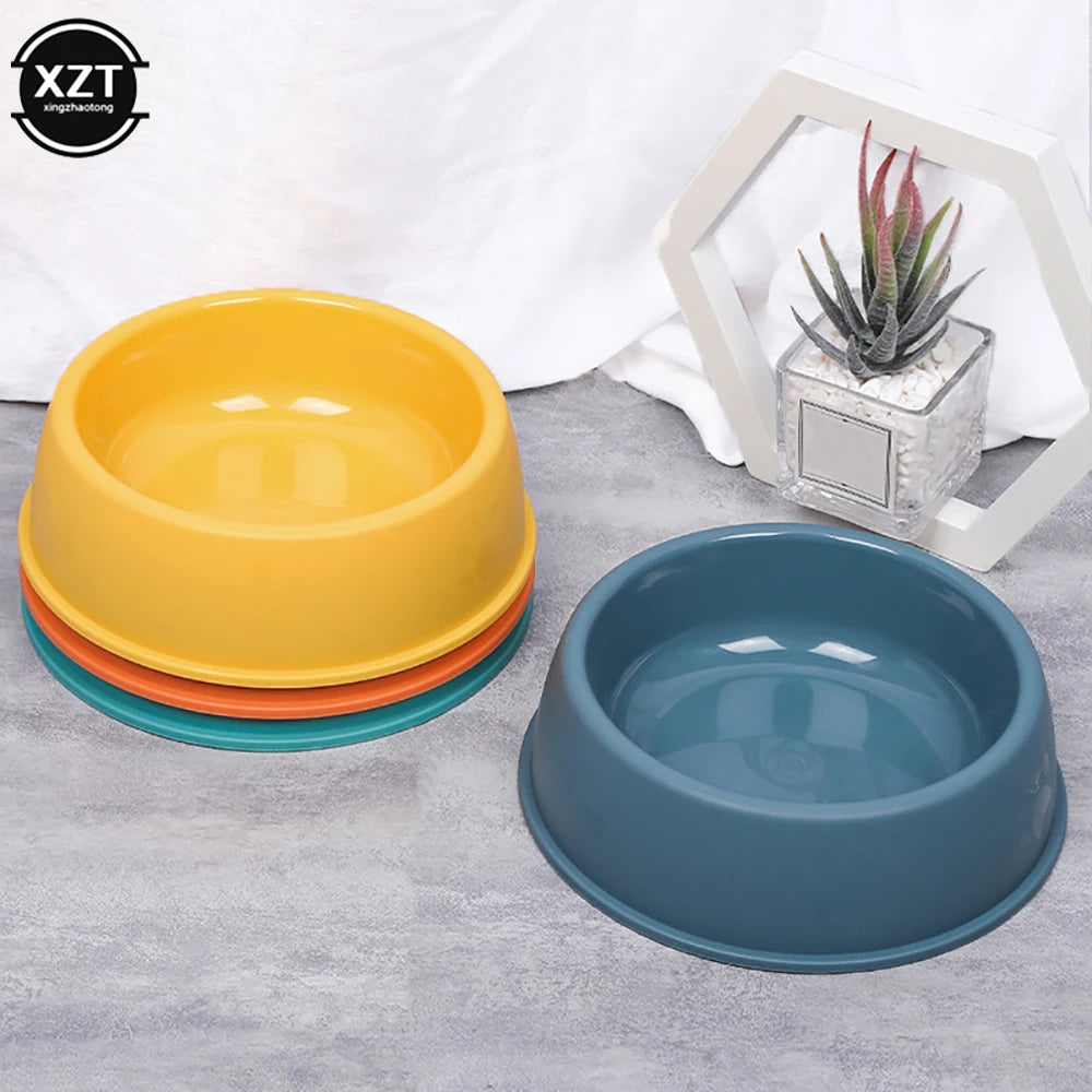 High Quality Solid Color Pet Bowls Candy-Colored Lightweight Plastic Single Bowl Small Dog Cat Pet Bowl Pet Feeding Water Tools