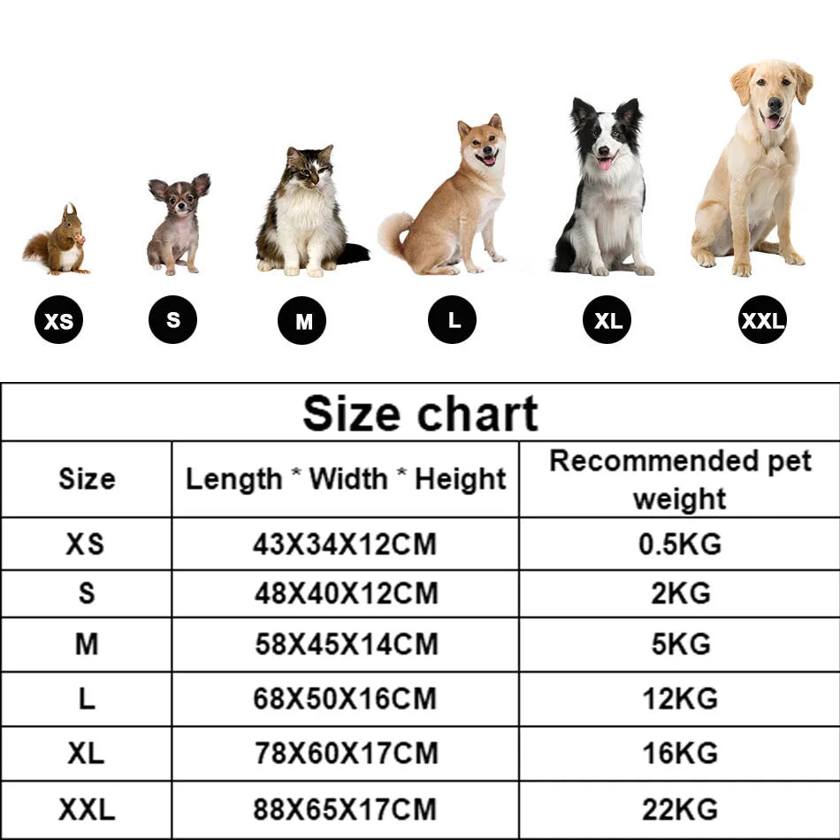 Bed for Dog or Cat Pet Square Plush Kennel Small to XXL Dog Sofa Bed Cushion Pet Calming Dog Bed House Pet Supplies Winter