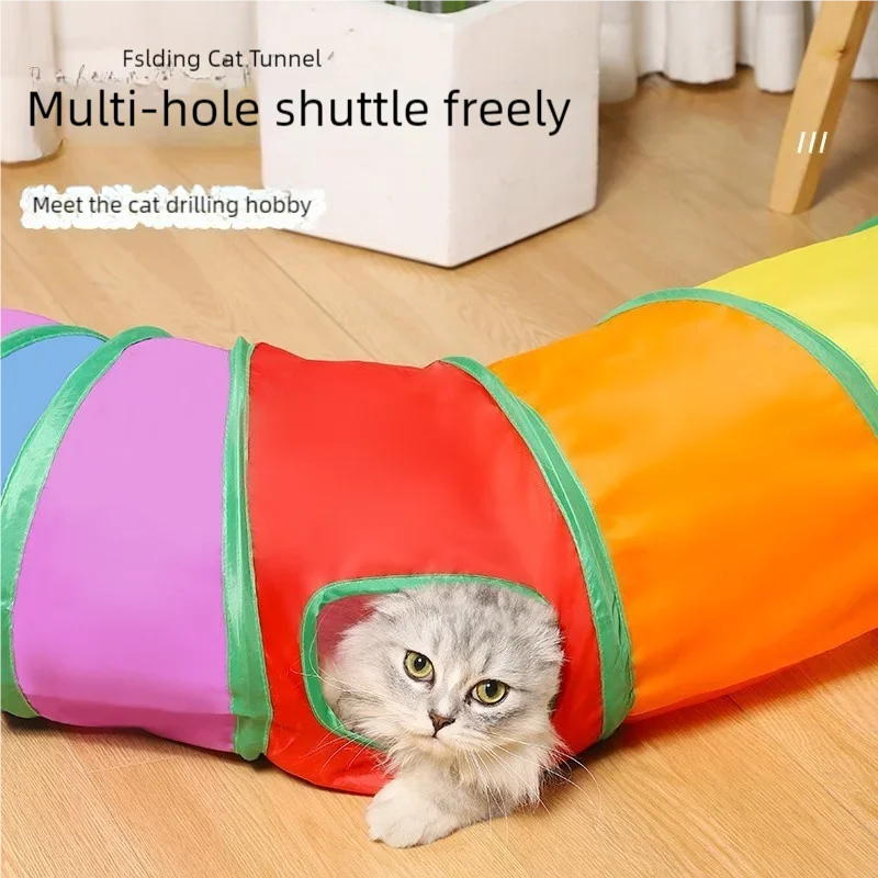 Foldable Cat Tunnel Tube Interactive Fun Kitty Training Toy Boredom Buster for Puppy Kitten Pet Supplies Cat Accessory