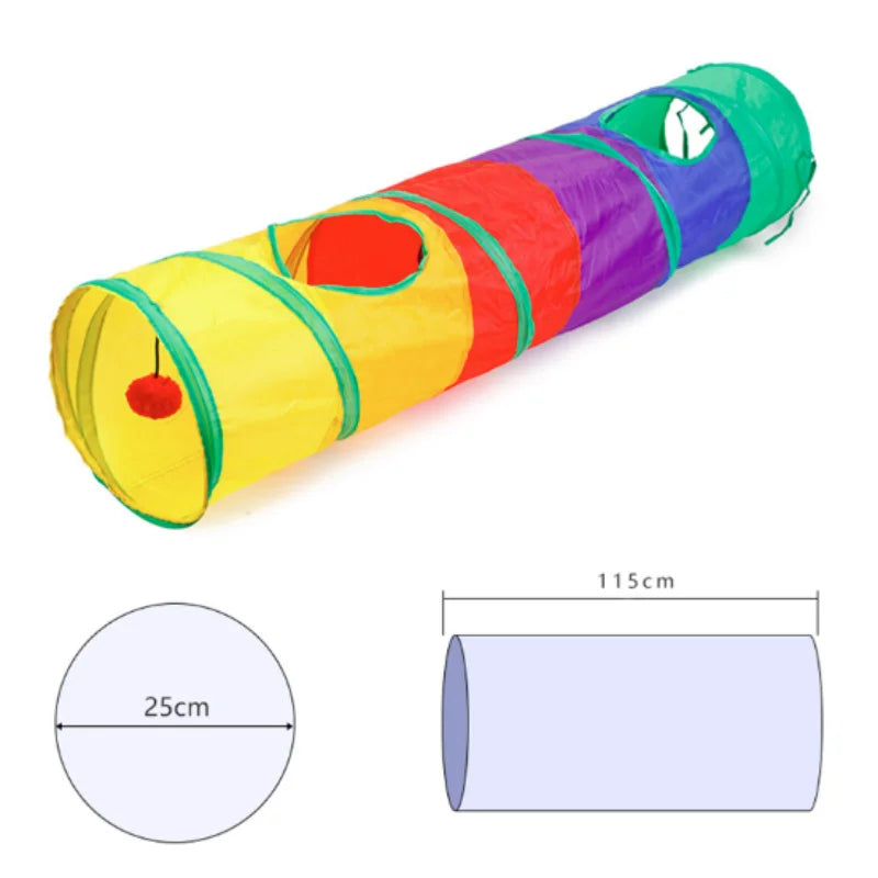 Foldable Cat Tunnel Tube Interactive Fun Kitty Training Toy Boredom Buster for Puppy Kitten Pet Supplies Cat Accessory