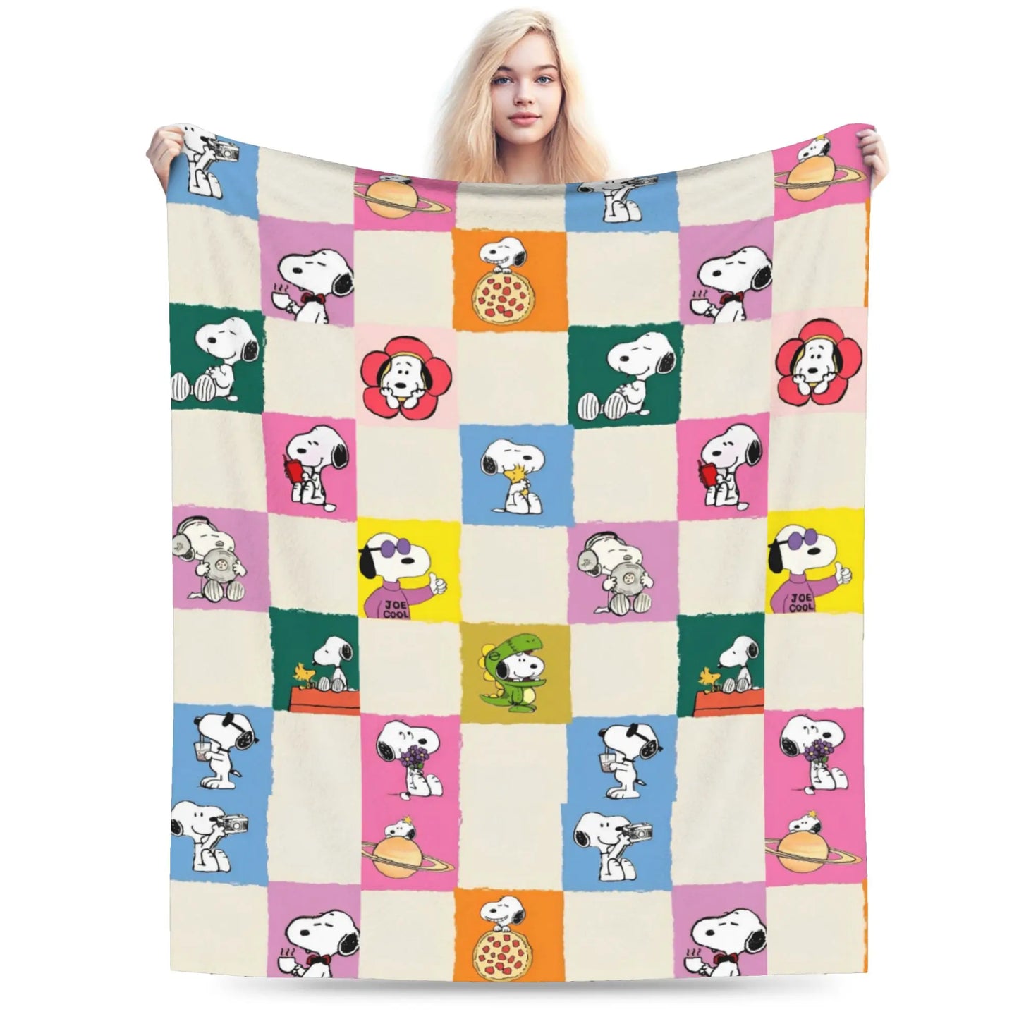 Snoopy & Woodstock Pattern Blankets  Fleece Funny Soft Throw Blankets for Bedspread  Winter