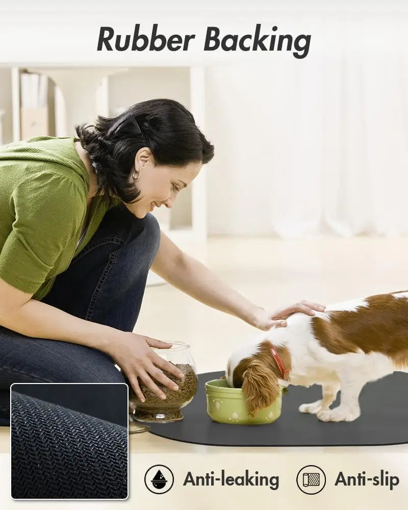 Absorbent Dog Food Mat-Dog Mat for Food and Water Bowl Quick Dry Pet Food Mat No Stains Dog Feeding Mat-Dog Water Bowl Mat