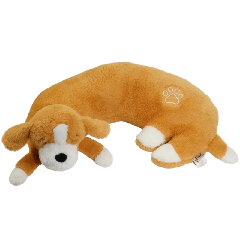 Curved Pillow Dog Heartbeat Toy for Comfort And Behavioral Training Heartbeat Stuffed Toy for Dogs And Cats