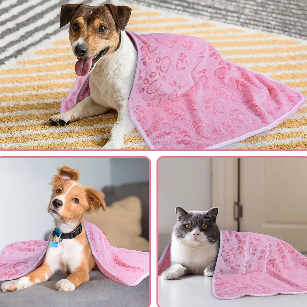 3 Sizes Super Soft Fluffy Premium Fleece Pet Blanket  Pet Mat Warm Comfortable Blanket for Cat Dogs Cat Pet Supplies Easy Clean