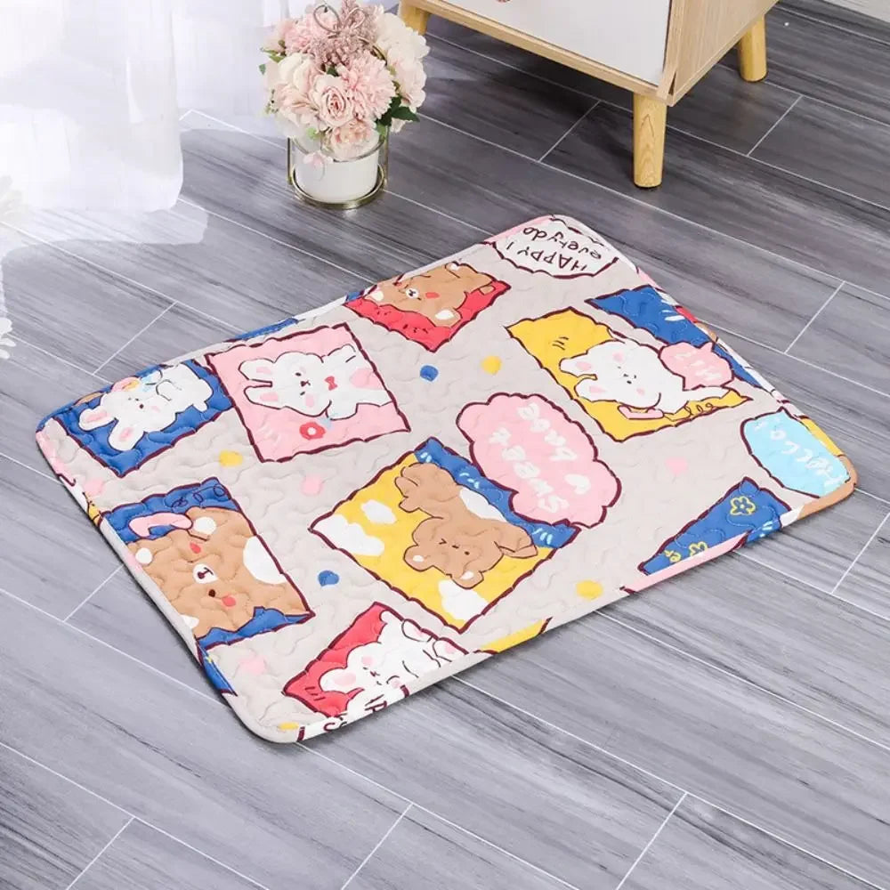 Cute Washable Dog Cooling Mat Summer Pad Breathable Pet Cold Bed Pet Ice Pad Blanket Dog or Cat Sleeping Pad Pet