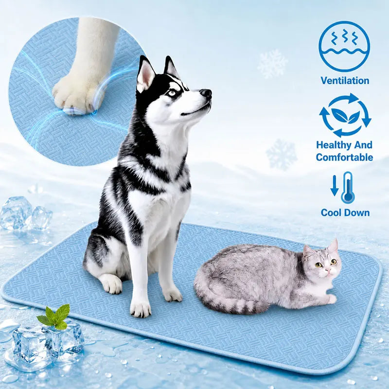 Summer Cooling Pad For Pet Cat or Dog Blanket Breathable Comfortable Pet Bed Washable Ice Feeling Pad For Small Large Dogs Pets