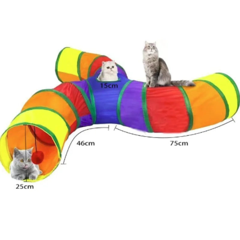 Foldable Cat Tunnel Tube Interactive Fun Kitty Training Toy Boredom Buster for Puppy Kitten Pet Supplies Cat Accessory