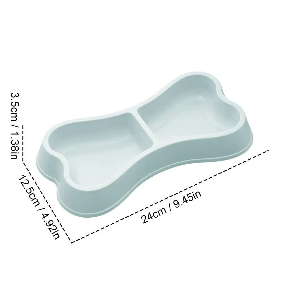 Pet Bowl Bone-Shaped Pet Bowls 2 in 1 Food & Water Dish with Non-Slip Base Cat Feeding Set for Small Spaces Pet Feeding