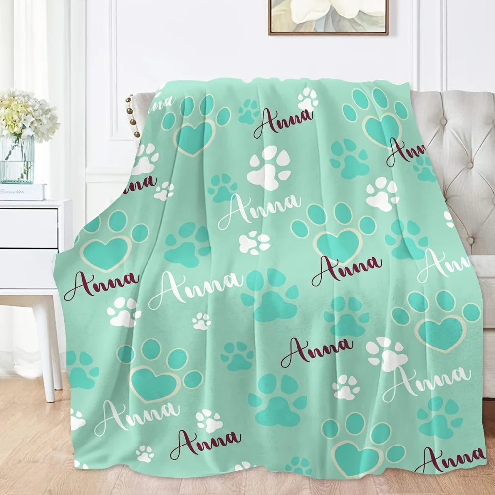1pc Personalized Custom Pet Blanket Name, Soft And Comfortable Multifunctional Custom Gift Blanket, Gift for Dog And Dog Lovers