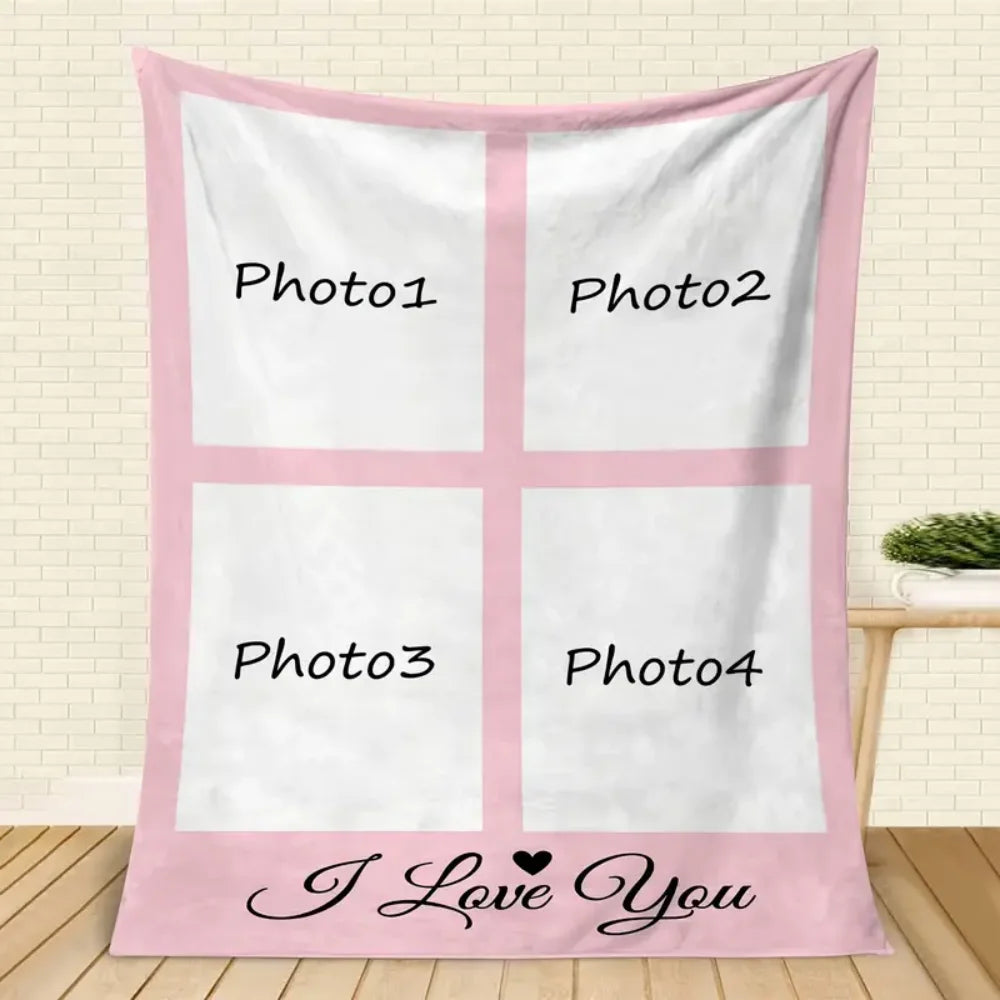 Custom Photo Flannel Blanket - Personalized Image Print, Soft & Cozy for All Seasons, Perfect Gift for Family & Friends