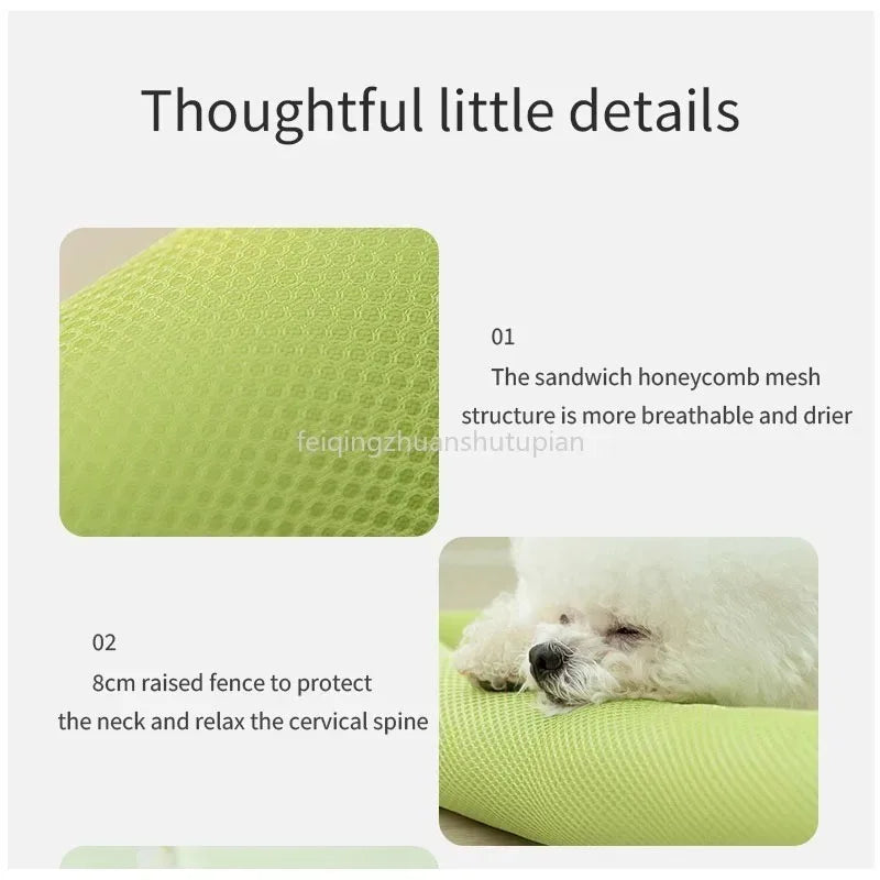 Summer Washable Pet Dog Bed Met Breathable Soft Cat Blanket Sofa Sleeping Cooling Pad Square Mat For Small Medium Large Dogs Mat