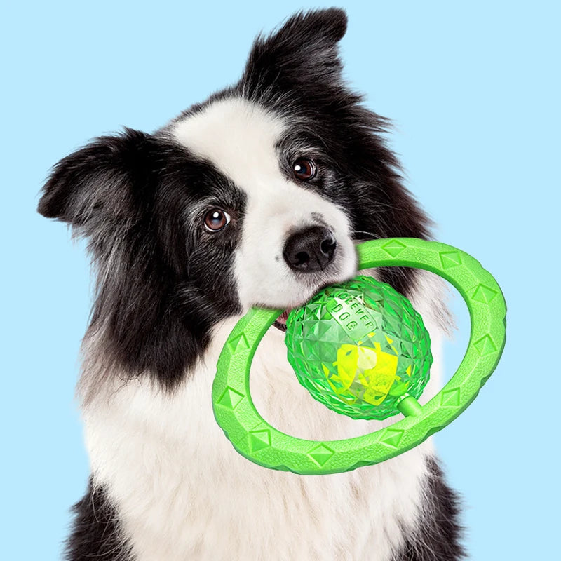 Interactive Dog Tug Toy Ball Tug Bite Resistant Pet Chew Toy Tug of War Pull Ring Training Toy for Large Dogs Puppy Outdoor Play