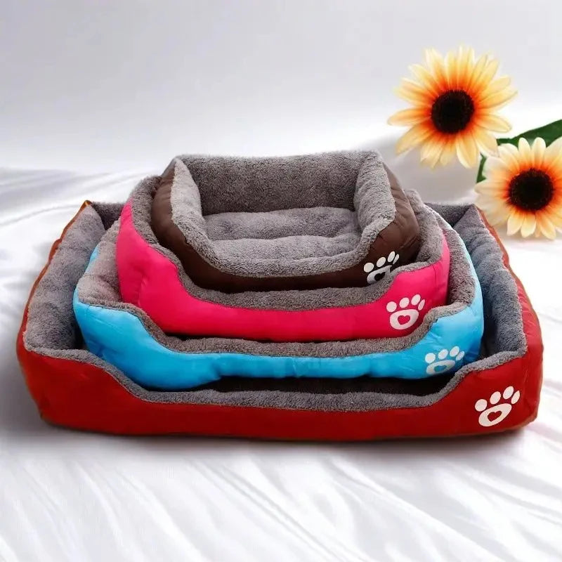 Large Plush Dog Bed & Cat Mat, Deep Sleeping Warm Soft Cushion, Calming Pet House for Small Dogs, Puppy, Chihuahua