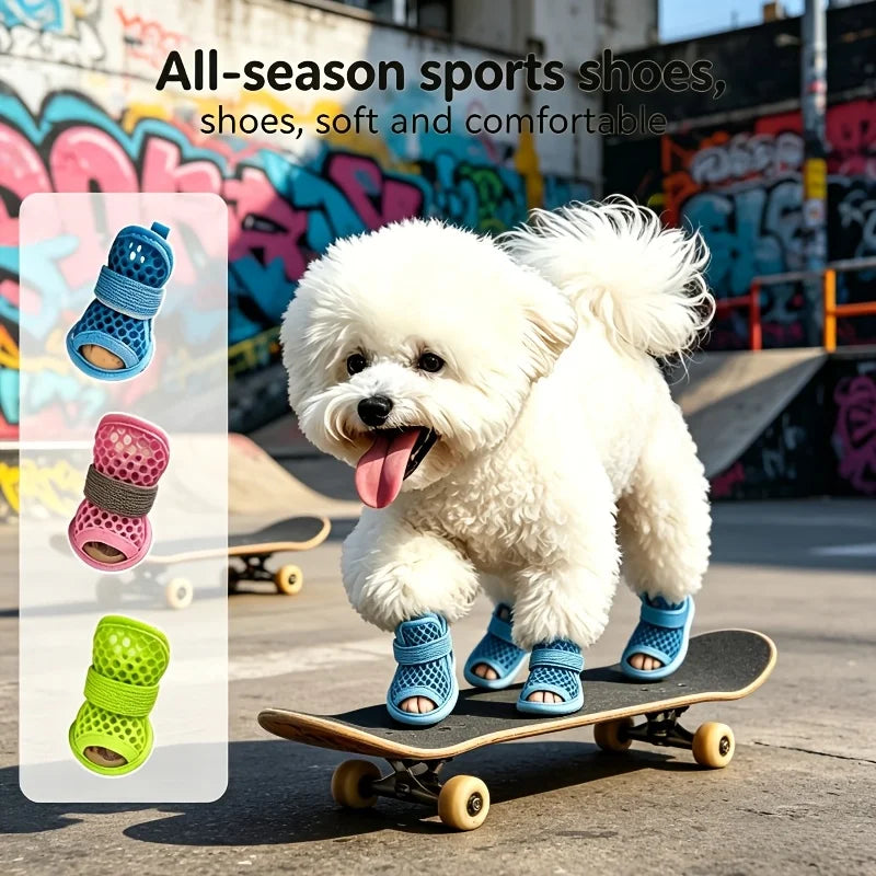 Summer Dog Shoes Non-slip Waterproof Pet Sandals Soft Soles Won't Fall Off Wear-resistant Corgi Small Dog Open-toe Foot Covers