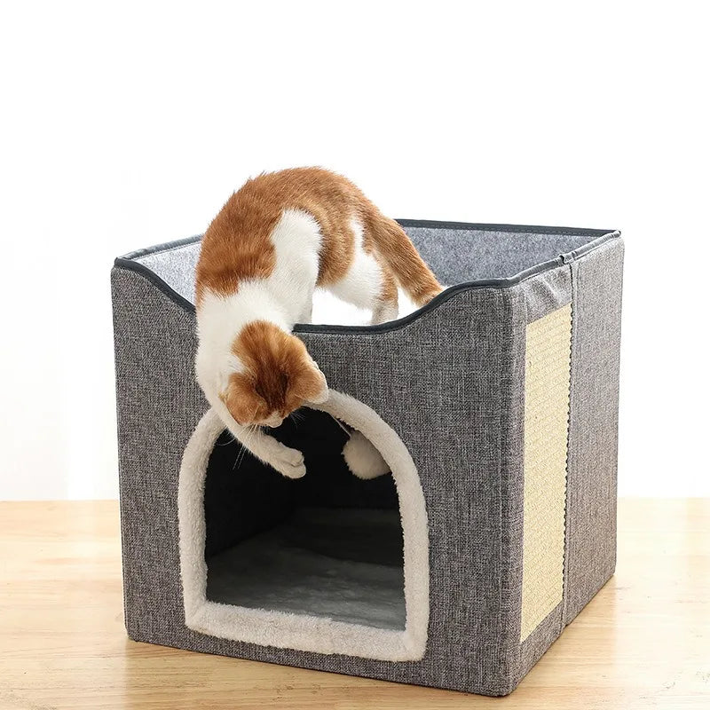Large Foldable Cat House Pet Supplies Winter Warm Easy Cleaning Cat Villa Indoor Outdoor Cozy Bed for Cats