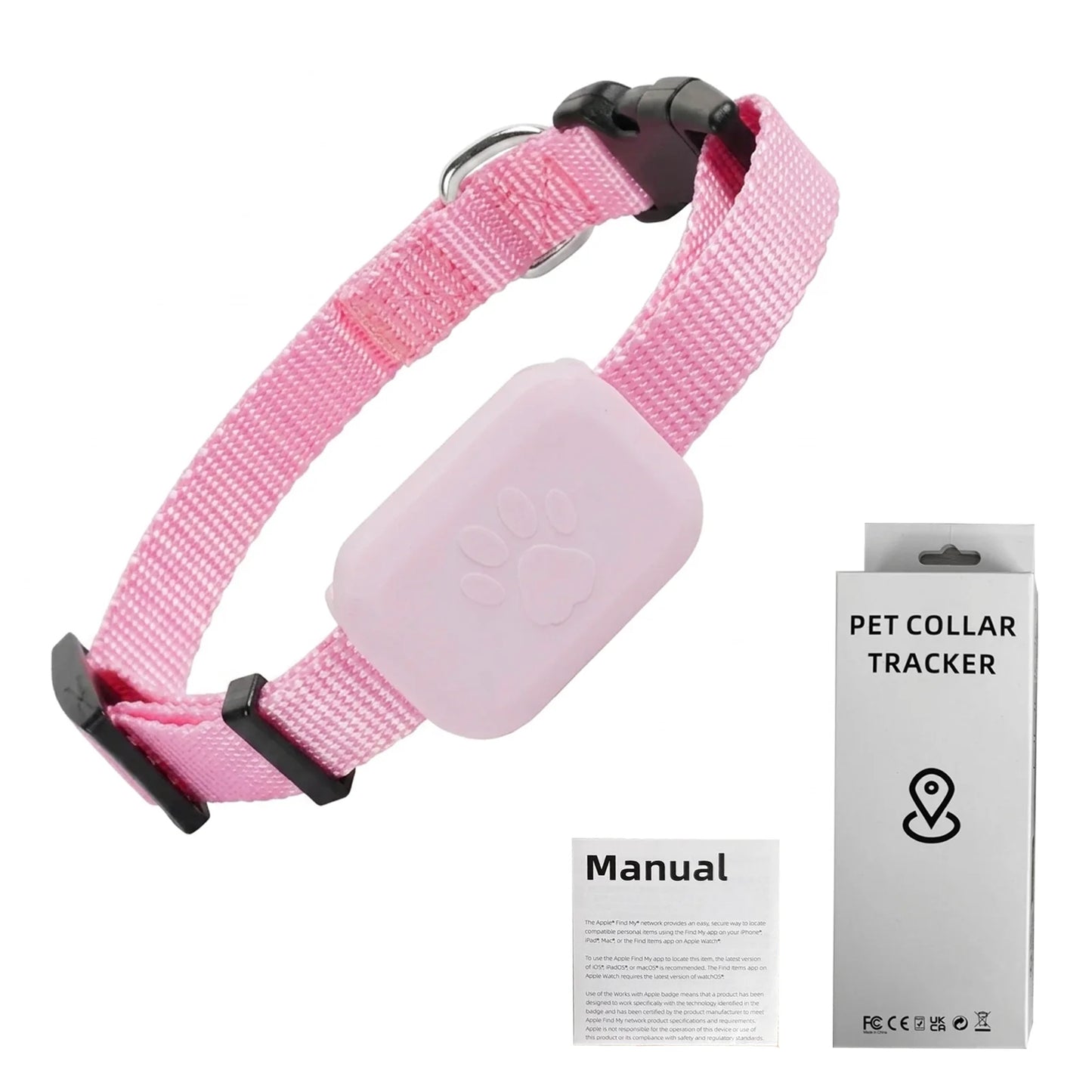 Remote Pet GPS Tracker Waterproof Real-Time Tracking Movement Alert Collar Anti-Lost Dog Cat Global Locator for Apple Find APP