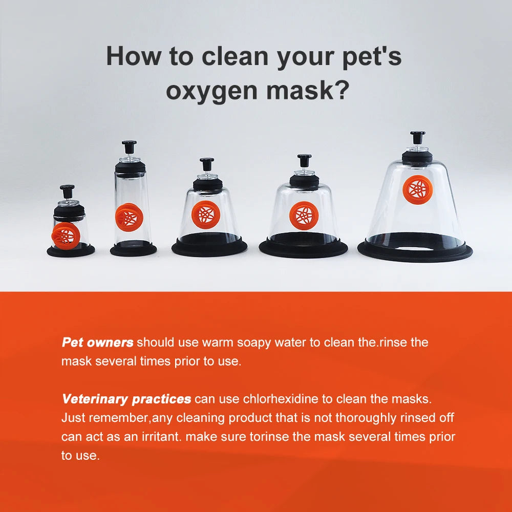Pet Oxygen Mask Kit Oxygen Inhalation Atomizing Mask for Cats and Dogs 5 Sizes Veterinary Clinic Supplies