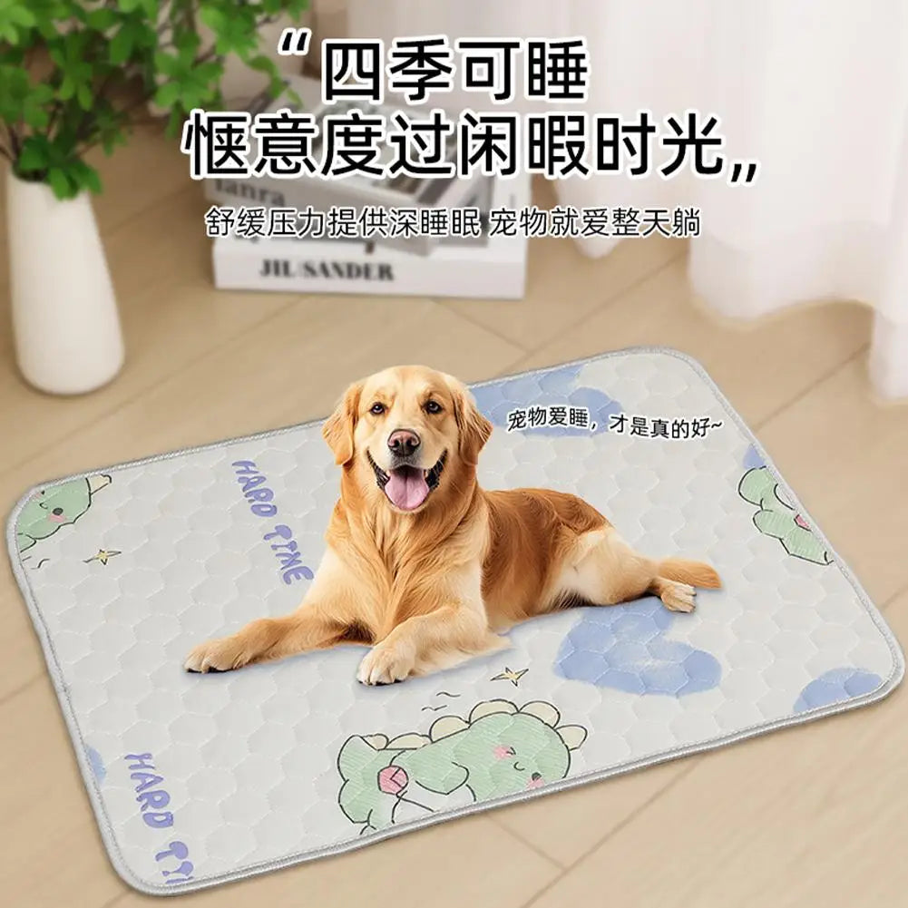 Pet Mat Reusable Washable Ice Silk Crate Pad Sofa Cushion Heat-Relief Blanket Protector for Dog Cat Car Travel Office Access