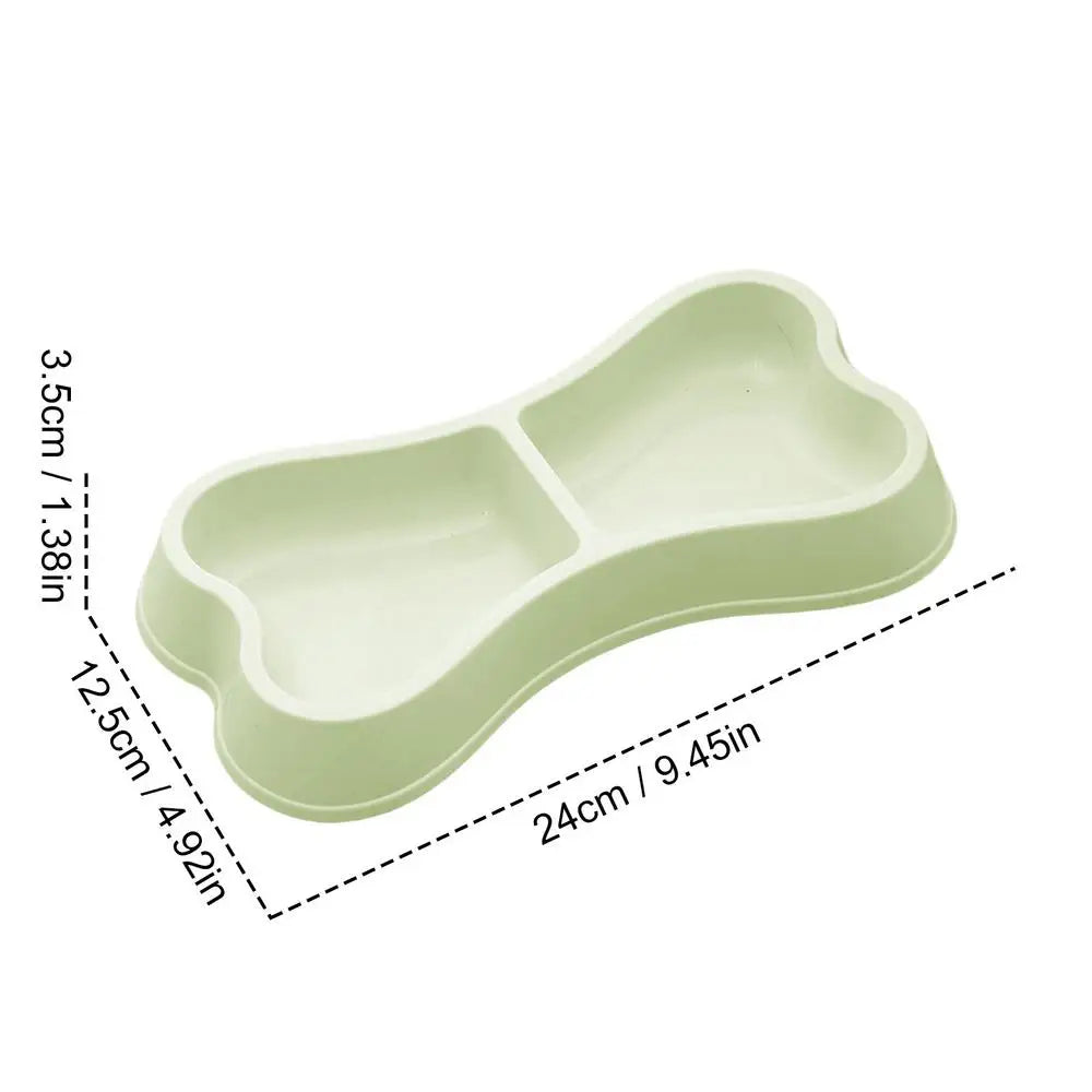 Pet Bowl Bone-Shaped Pet Bowls 2 in 1 Food & Water Dish with Non-Slip Base Cat Feeding Set for Small Spaces Pet Feeding