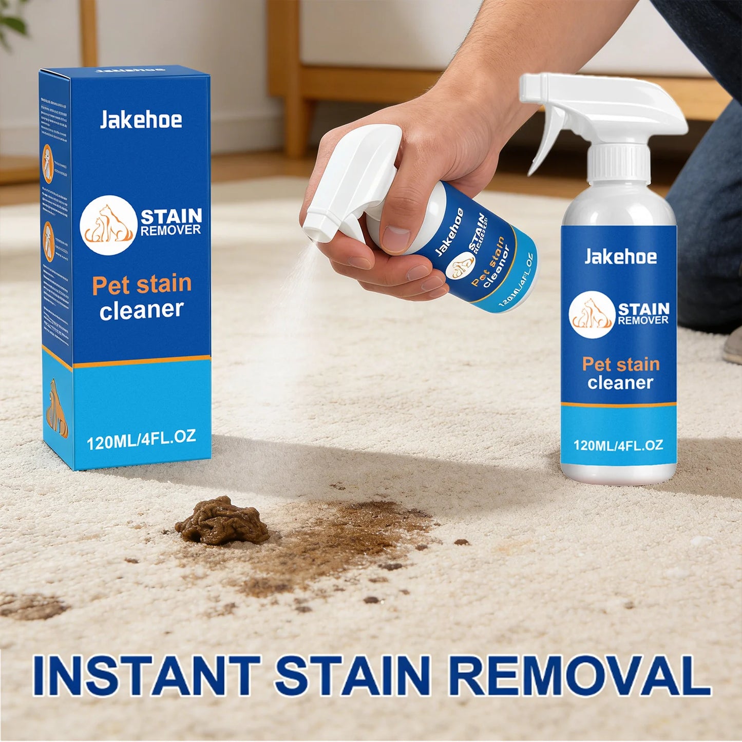 Pet Stain Cleaner Removes Stains Eliminates Odors Long-Lasting Freshing Powerful Decontamination Multifunctional Cleaning Spray