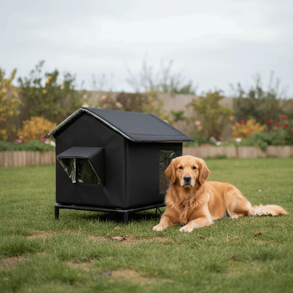 Portable Waterproof Outdoor Cat Tent Folding Warm Cooling Dog Cave Moisture-proof Raised Base Pet Condos Cat Kennel