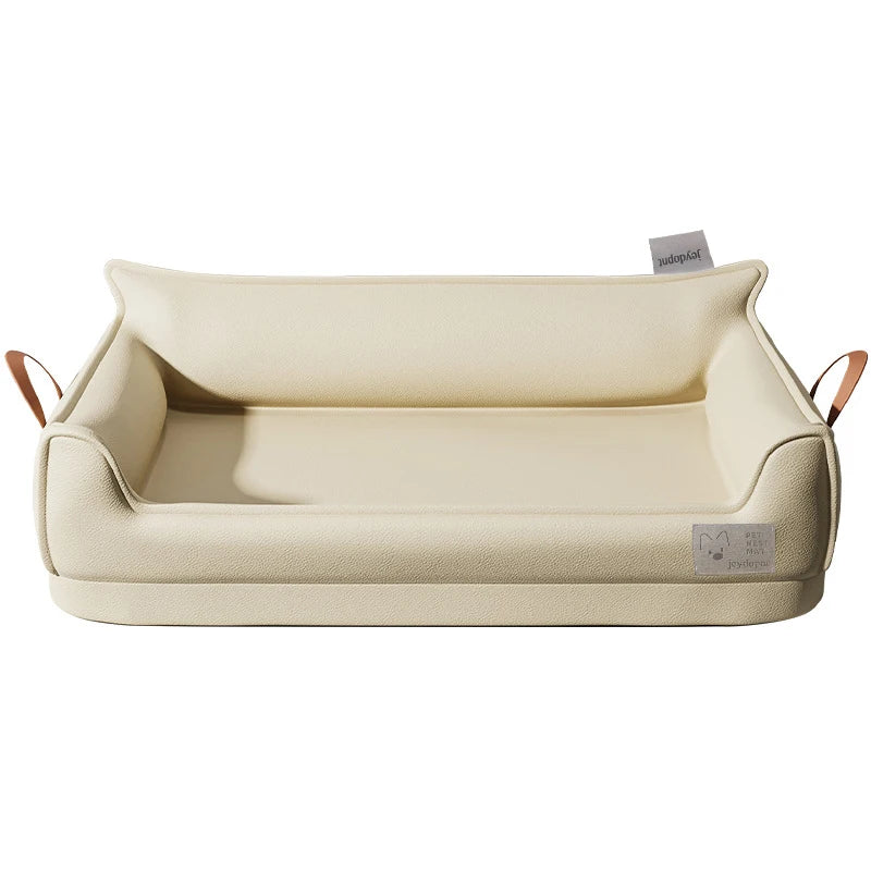 Large Dog Bed Leather Soft Plush Donut Snuggly Warm Cozy Pet Mat for Small to Extra Large Dogs Rectangle Shape