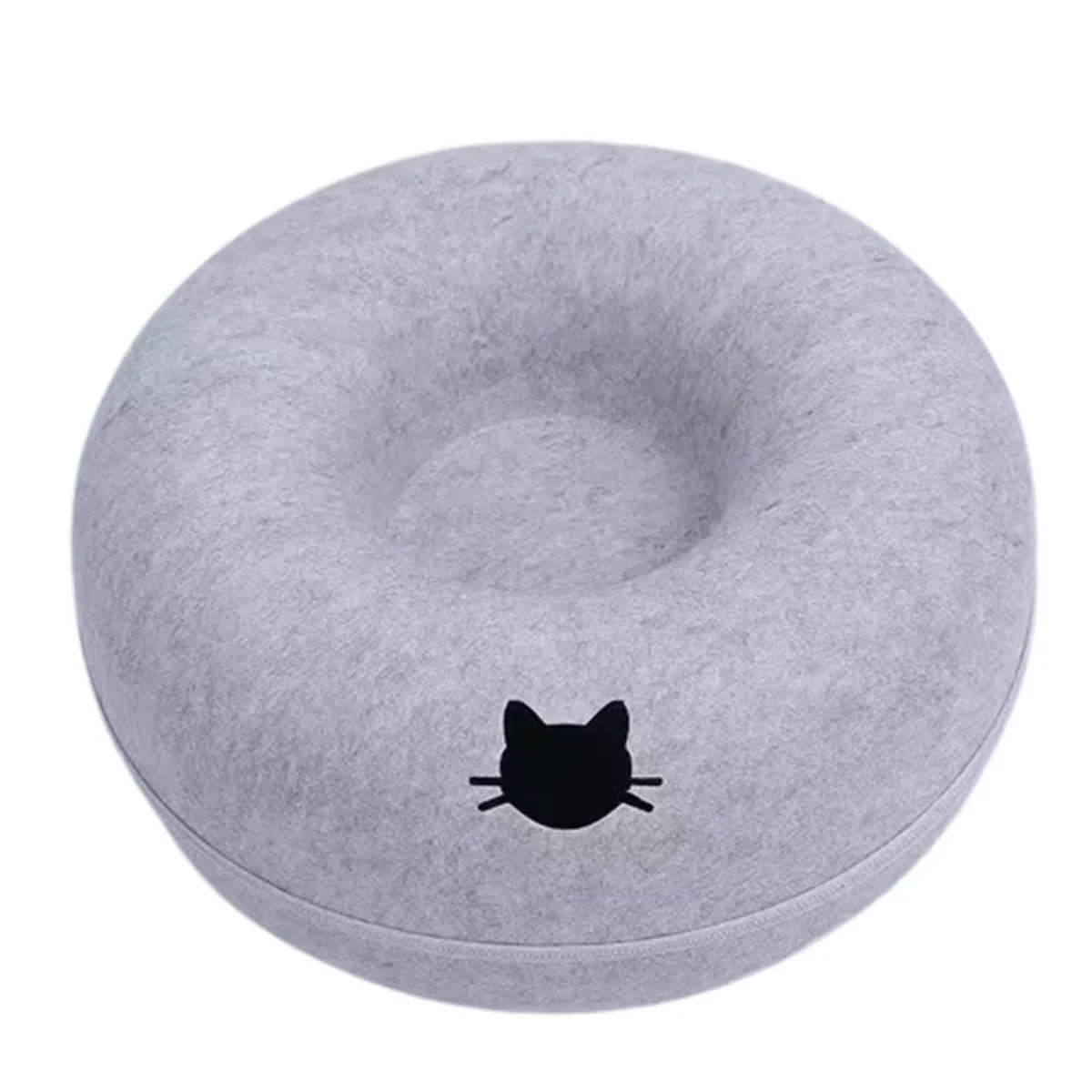 Interactive Round Cat Tunnel Donut Nest Felt Kittens Bed House Scratcher Sleeping Cushion Pet Toy for Cats