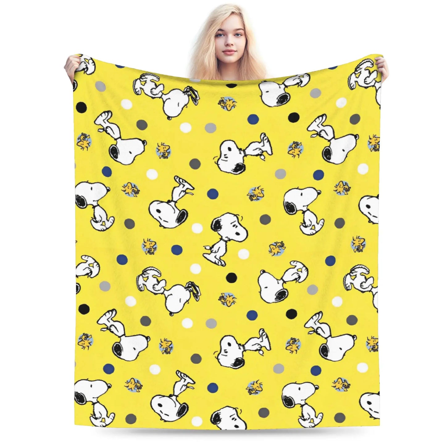 Snoopy & Woodstock Pattern Blankets  Fleece Funny Soft Throw Blankets for Bedspread  Winter