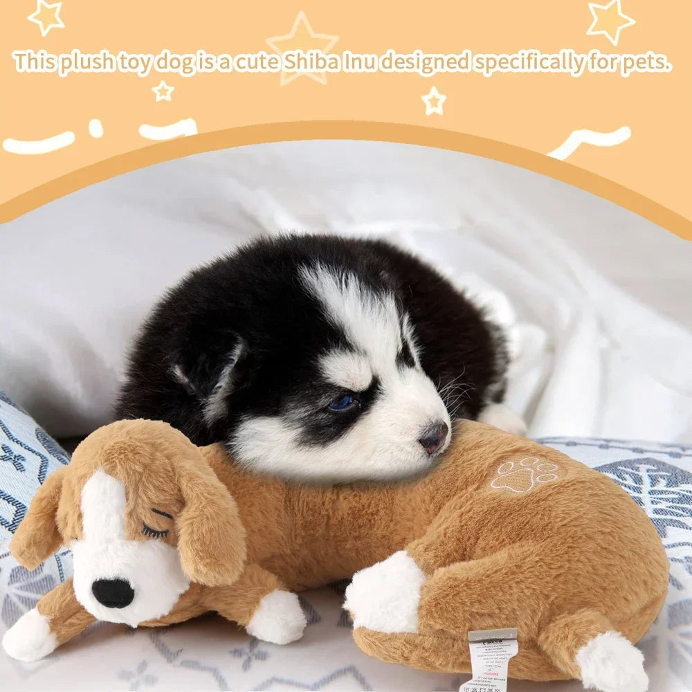 Curved Pillow Dog Heartbeat Toy for Comfort And Behavioral Training Heartbeat Stuffed Toy for Dogs And Cats