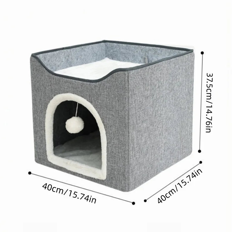 Large Foldable Cat House Pet Supplies Winter Warm Easy Cleaning Cat Villa Indoor Outdoor Cozy Bed for Cats