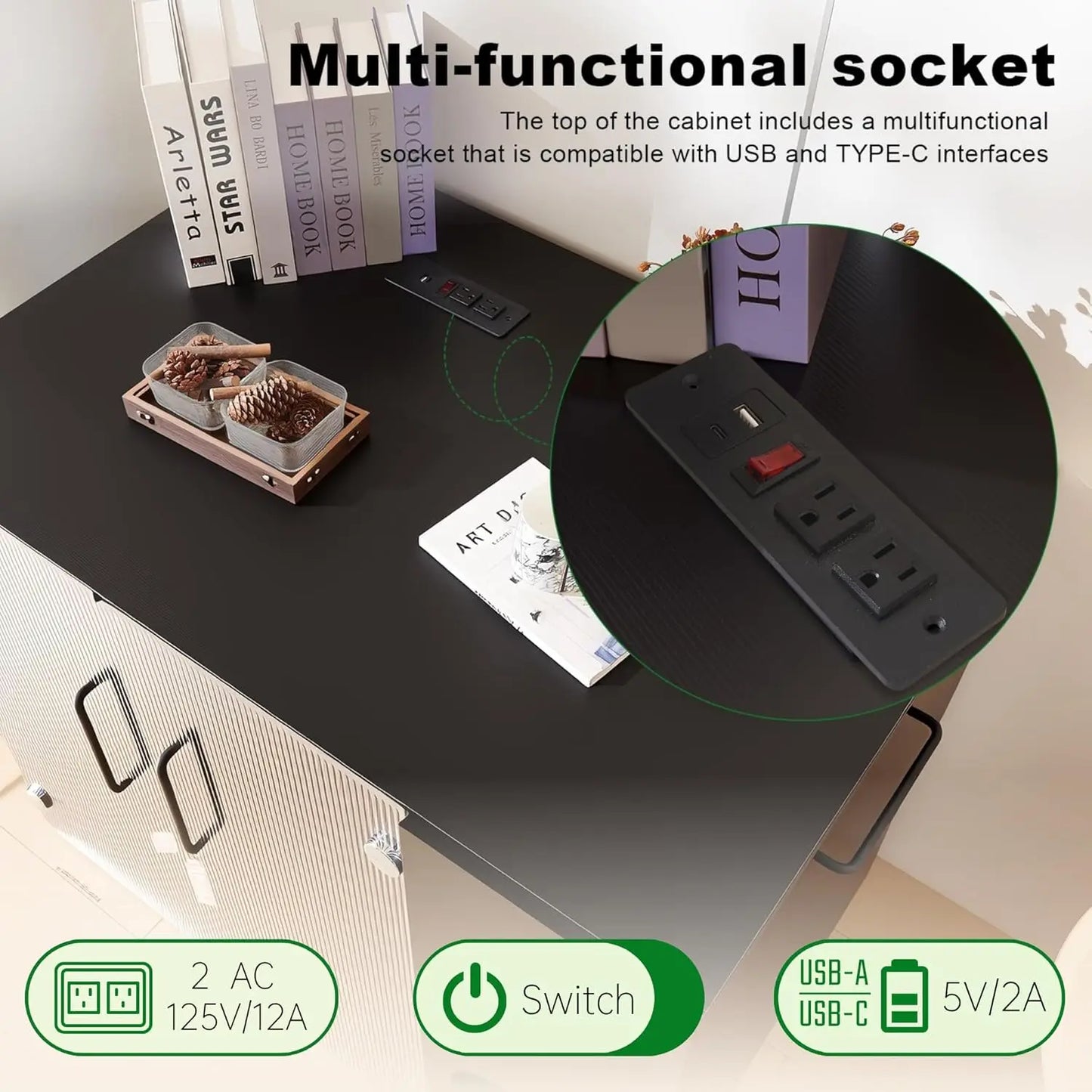 Cat Litter Box Enclosure - Dog Proof Cat Litter Box with Pull-Out, Rotating Features, Includes Power Outlet and Acrylic, Custom