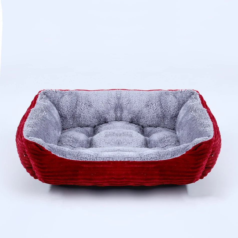 Bed for Dog or Cat Pet Square Plush Kennel Small to XXL Dog Sofa Bed Cushion Pet Calming Dog Bed House Pet Supplies Winter