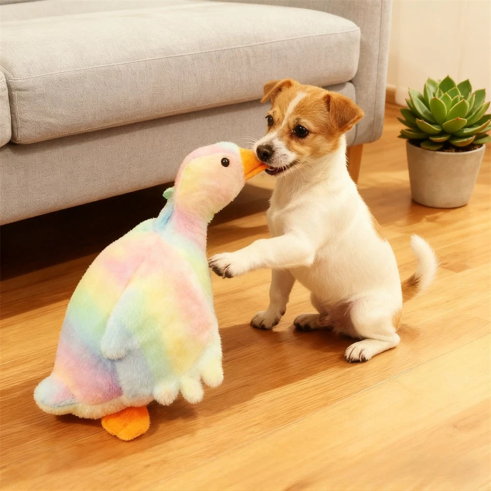 50cm Soft Colorful Duck Plush Toy for Cats or Dogs Relax Pet Companion Anxiety-Relieving Dog Buddy Energy Release Gift for Pets