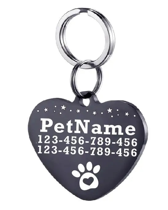 Customized Dog ID Tag Stainless Steel Pet Collar Accessory Personalized Puppy Cat Name Tag Custom Pet Products Supplies