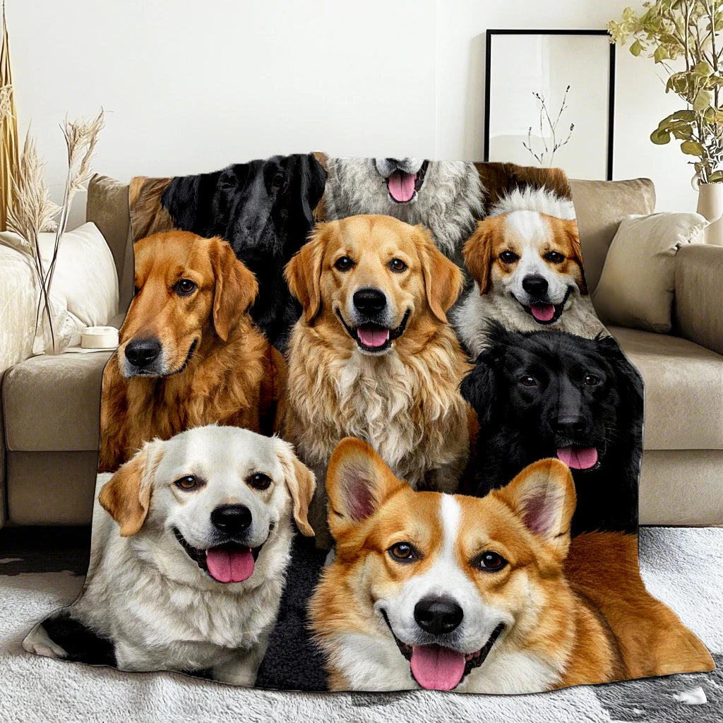 A Variety Of Cute Pet Dogs Blanket Flannel Blanket Throw Blankets for Bedding Sofa Ultra-Soft Bedroom Quilt Pet Blanket Movie