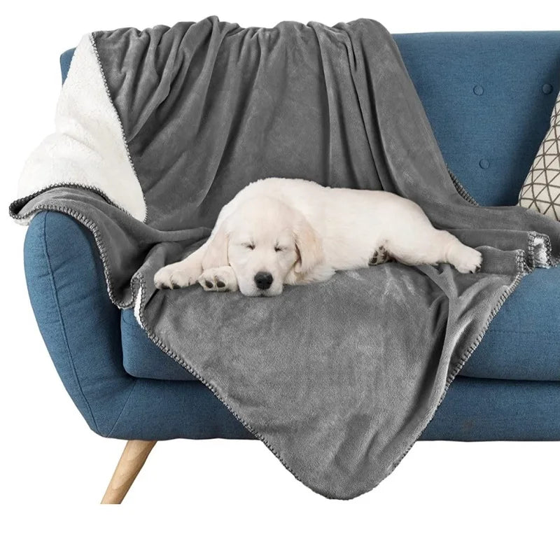 Waterproof Dog Pet Blanket Cover Water-Resistant Pet Blanket for Bed Couch Protection Soft Plush Reversible Blanket for Dog