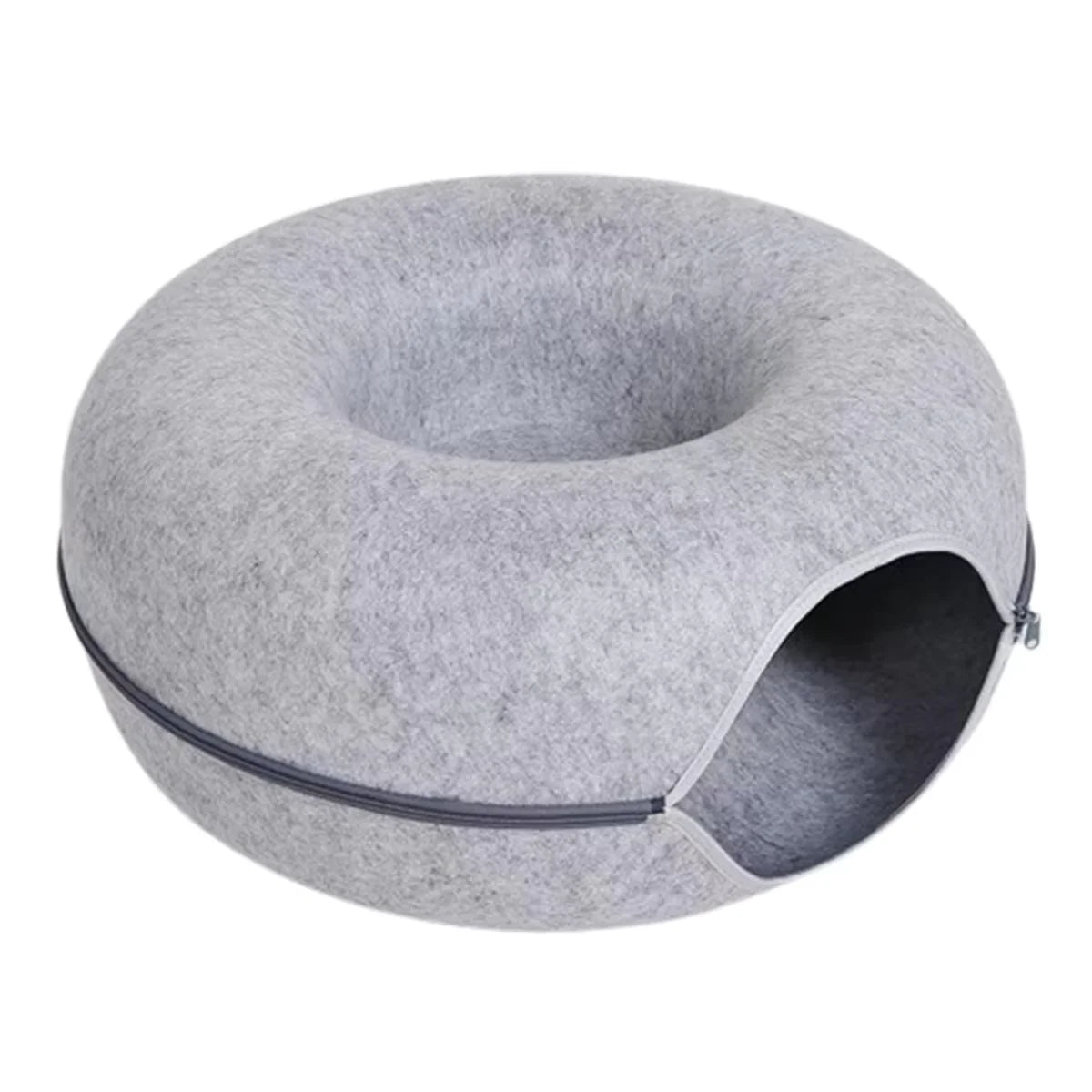 Interactive Round Cat Tunnel Donut Nest Felt Kittens Bed House Scratcher Sleeping Cushion Pet Toy for Cats