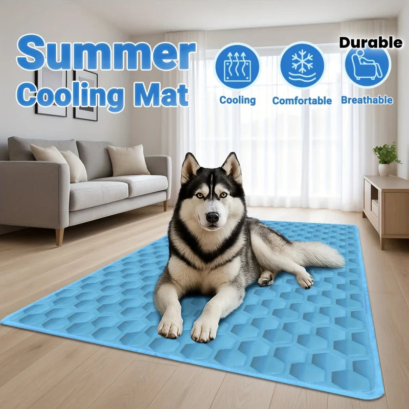 Dog Cooling Mat Summer Washable Portable Pet Coolings Pad for Dogs Cat Ice Silk Blanket Sofa Breathable Sleeping Mat