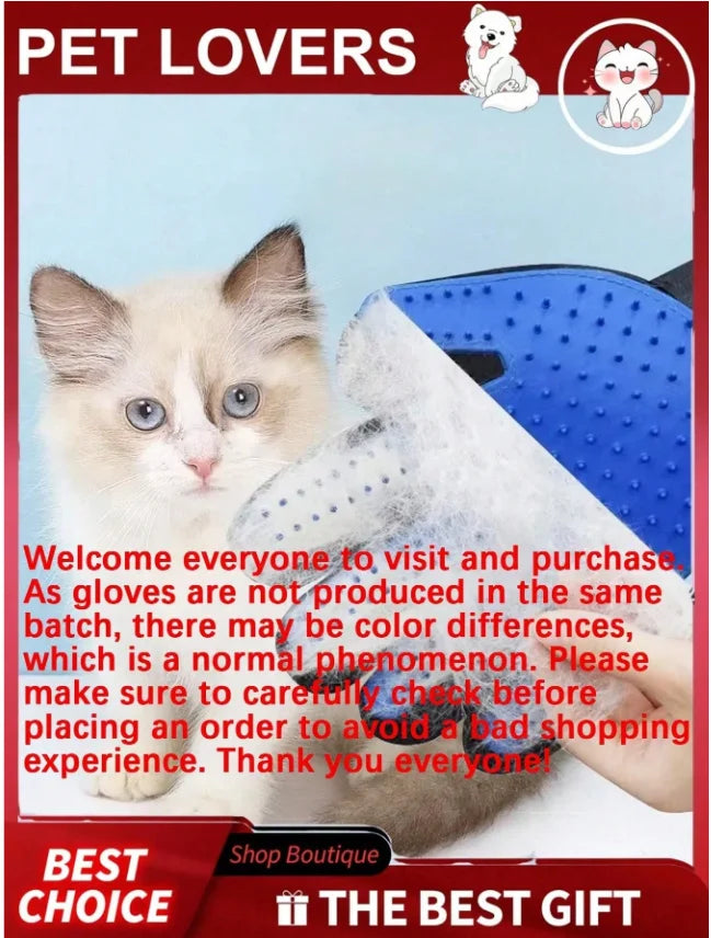 Pet Grooming Kit Pet Hair Remover Glove + Bath Brush Set Dog Cat Massage Shower Brush Pet Deshedding Glove For Dogs Cats