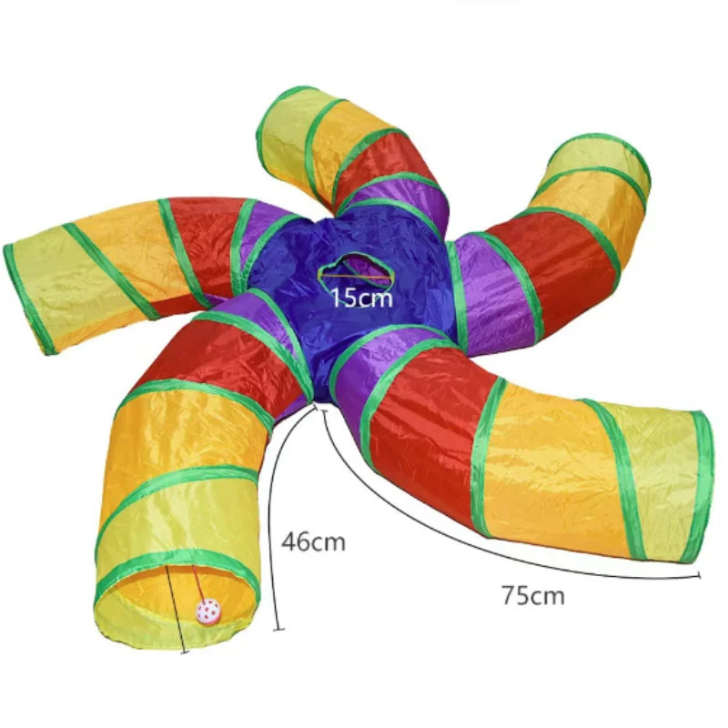 Foldable Cat Tunnel Tube Interactive Fun Kitty Training Toy Boredom Buster for Puppy Kitten Pet Supplies Cat Accessory