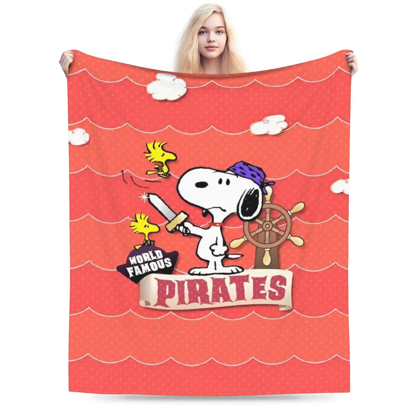 Snoopy & Woodstock Pattern Blankets  Fleece Funny Soft Throw Blankets for Bedspread  Winter