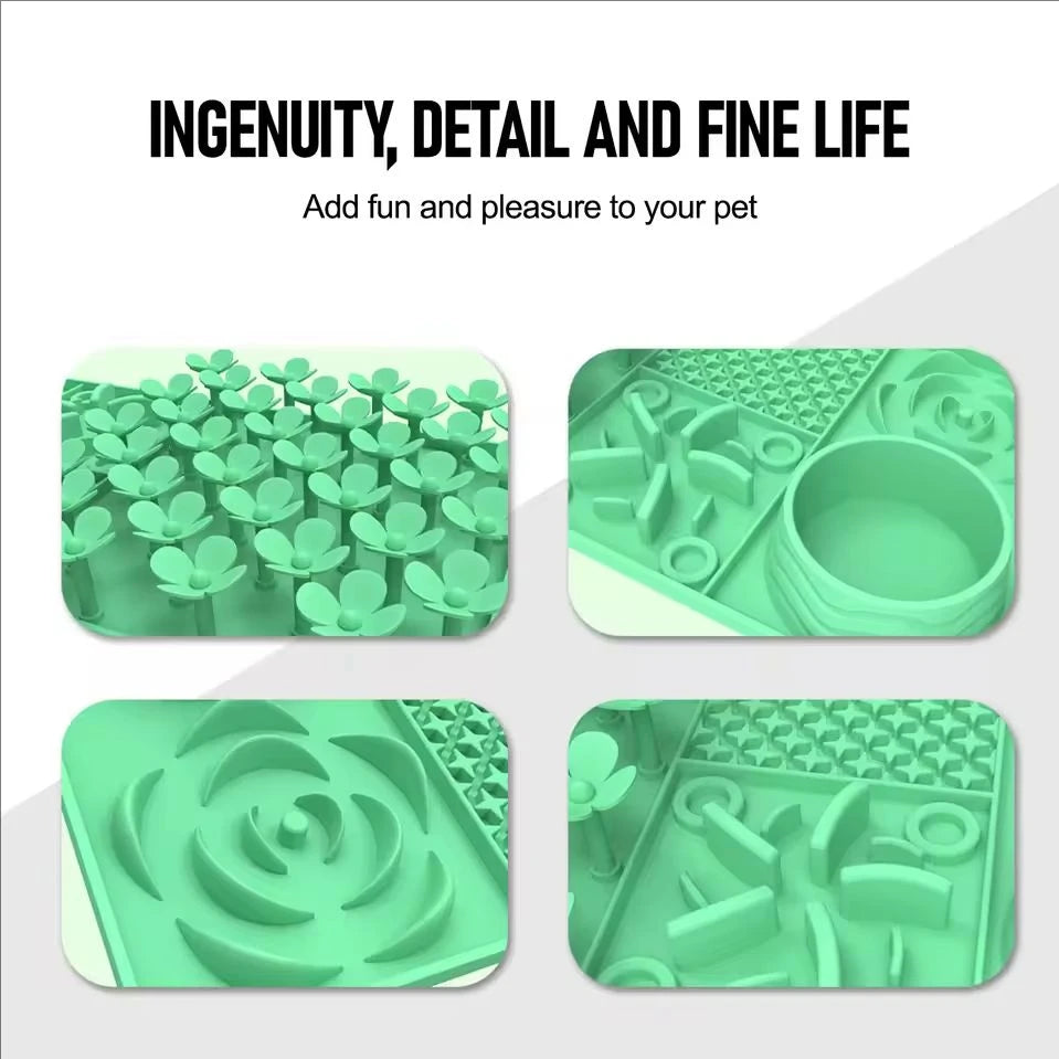 Pet Licking Mat Pet Silicone Eating Ware Dog Slow Food Mat Placemat Dog Feeder Supplies Suction Cup Dog Bathing Distraction
